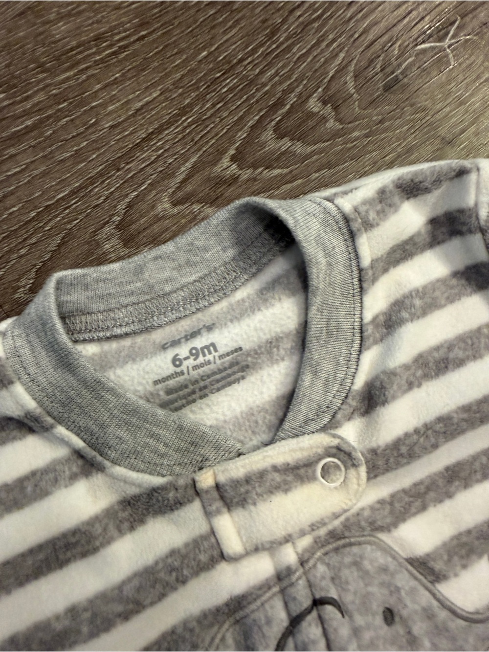 Cozy Striped & Dinosaur Baby Sleep Sacks - Neutral Gray & Tan bundle of 2 - Picture 2 of 5